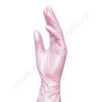 BENOVY Перчатки нитриловые розовые перламутровые, размер М 50пар