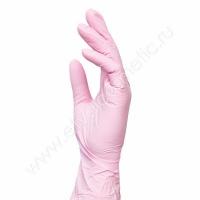 BENOVY Перчатки нитриловые розовые, размер XS 50пар