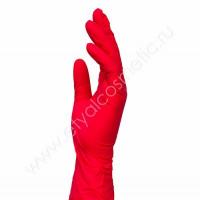 BENOVY Перчатки нитриловые красные, размер S 50пар