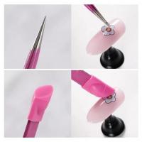 IBDI Пинцет розовый для дизайна с силиконовым наконечником